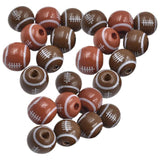 50 Pcs Wooden Football Beads Necklace Spacer Bulk Pendant