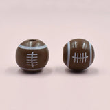 50 Pcs Wooden Football Beads Necklace Spacer Bulk Pendant