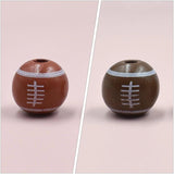 50 Pcs Wooden Football Beads Necklace Spacer Bulk Pendant