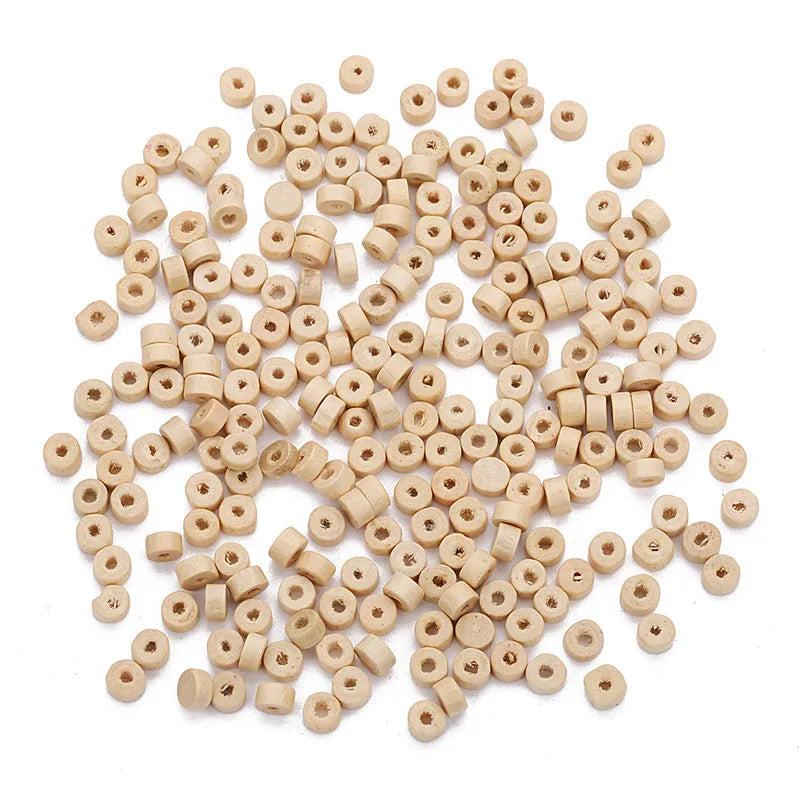 1000pcs Natural Column Wood Bead Spacer Charm for DIY Kid Jewelry Making
