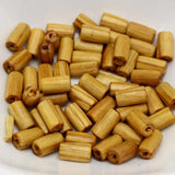 200 Natural Pattern Tube Wood Beads 5X8mm