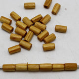 200 Natural Pattern Tube Wood Beads 5X8mm