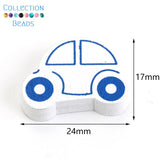 30pcs 24x17mm Wooden Car Beads for DIY Bracelet Making