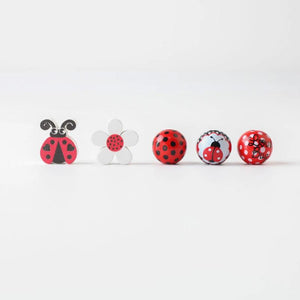 16mm 20pcs Ladybug Print Wood Beads DIY Necklace Bracelet