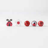 16mm 20pcs Ladybug Print Wood Beads DIY Necklace Bracelet