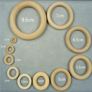 Wooden Rings Beads Natural Circle Wood Beads for DIY Jewelry Making