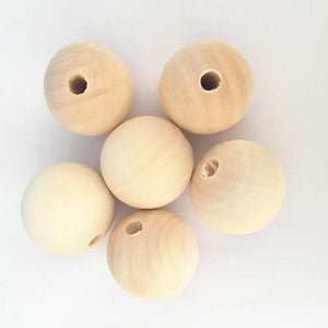 Natural Round Wooden Beads 35mm 5Pcs