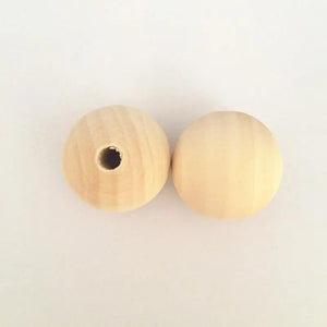Natural Round Wooden Beads 35mm 5Pcs