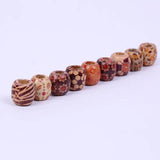 50Pcs/Lot Mixed Flower Printed Wooden Beads DIY Jewelry Findings