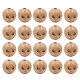 20x Round Wooden Head Beads for DIY Jewelry Making