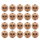 20x Round Wooden Head Beads for DIY Jewelry Making
