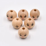 20x Round Wooden Head Beads for DIY Jewelry Making