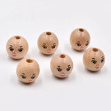20x Round Wooden Head Beads for DIY Jewelry Making