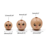 20x Round Wooden Head Beads for DIY Jewelry Making