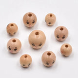 20x Round Wooden Head Beads for DIY Jewelry Making