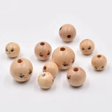 20x Round Wooden Head Beads for DIY Jewelry Making