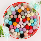 20pcs 16/20mm Wooden Crochet Beads Ball Chewable