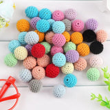 20pcs 16/20mm Wooden Crochet Beads Ball Chewable
