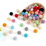 20pcs 16/20mm Wooden Crochet Beads Ball Chewable