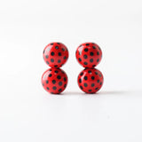 Ladybug Print Wood Beads for DIY Jewelry Crafts