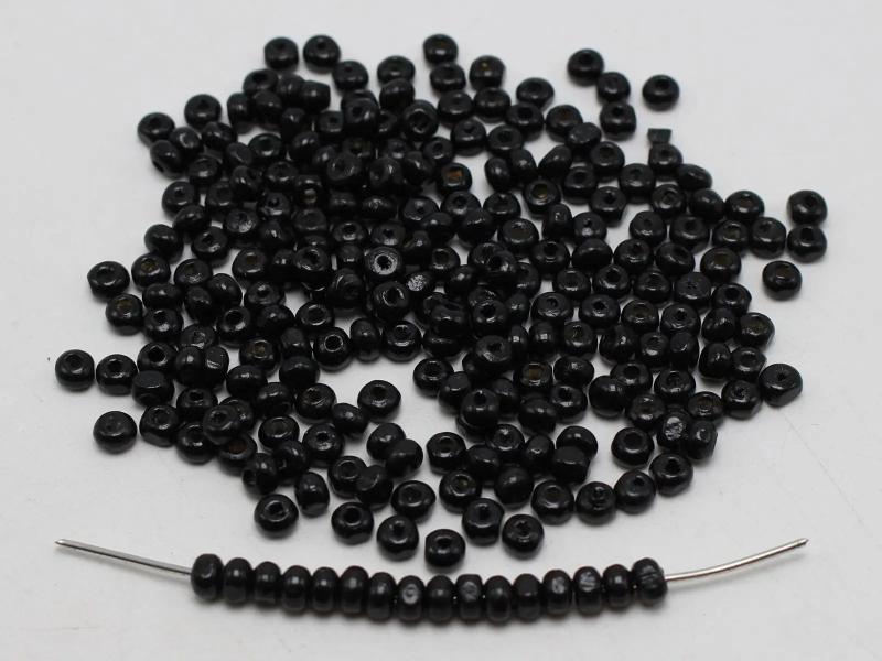 1000 4mm Round Wood Seed Beads - Wooden Beads