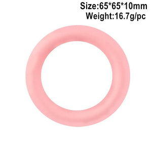 5Pcs Silicone and Wooden DIY Crafts Chewable Teething Rings