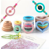 5Pcs Silicone and Wooden DIY Crafts Chewable Teething Rings