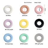 5Pcs Silicone and Wooden DIY Crafts Chewable Teething Rings