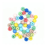 100pcs Natural Round Wood Bead Candy Painted Eco-friendly Beads