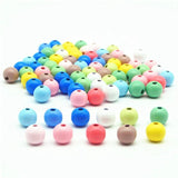 100pcs Natural Round Wood Bead Candy Painted Eco-friendly Beads