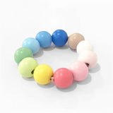 100pcs Natural Round Wood Bead Candy Painted Eco-friendly Beads