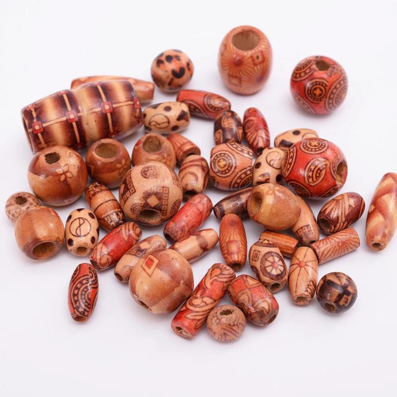 Vintage Big Hole Natural Wood Beads for Bracelet Necklace Charms