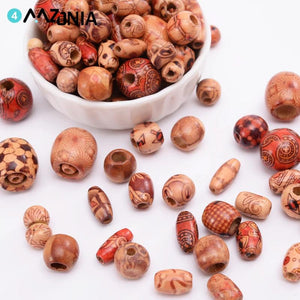 Vintage Big Hole Natural Wood Beads for Bracelet Necklace Charms