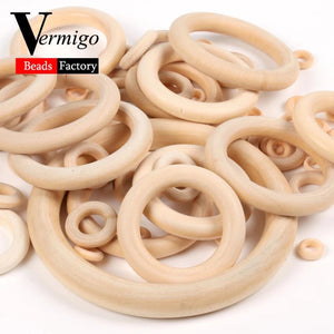 Wooden Beads Connectors Circles Ring for Jewelry Making