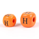 Colorful Alphabet Wooden Beads 8-10mm for Jewelry Making DIY Teether Chain