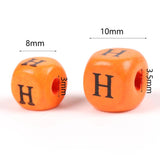 Colorful Alphabet Wooden Beads 8-10mm for Jewelry Making DIY Teether Chain
