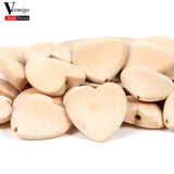 10Pcs Natural Wooden Love Heart Spacer Beads DIY Bracelet Jewelry Making