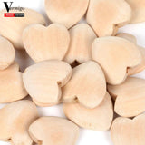 10Pcs Natural Wooden Love Heart Spacer Beads DIY Bracelet Jewelry Making