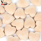 10Pcs Natural Wooden Love Heart Spacer Beads DIY Bracelet Jewelry Making