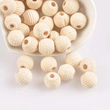 Wooden Round Beads Spacer Eco-Friendly Natural-Color for Jewelry Making DIY