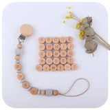 15mm 20Pcs/Pack Natural Beech English Letter Wooden Beads DIY Name Chain