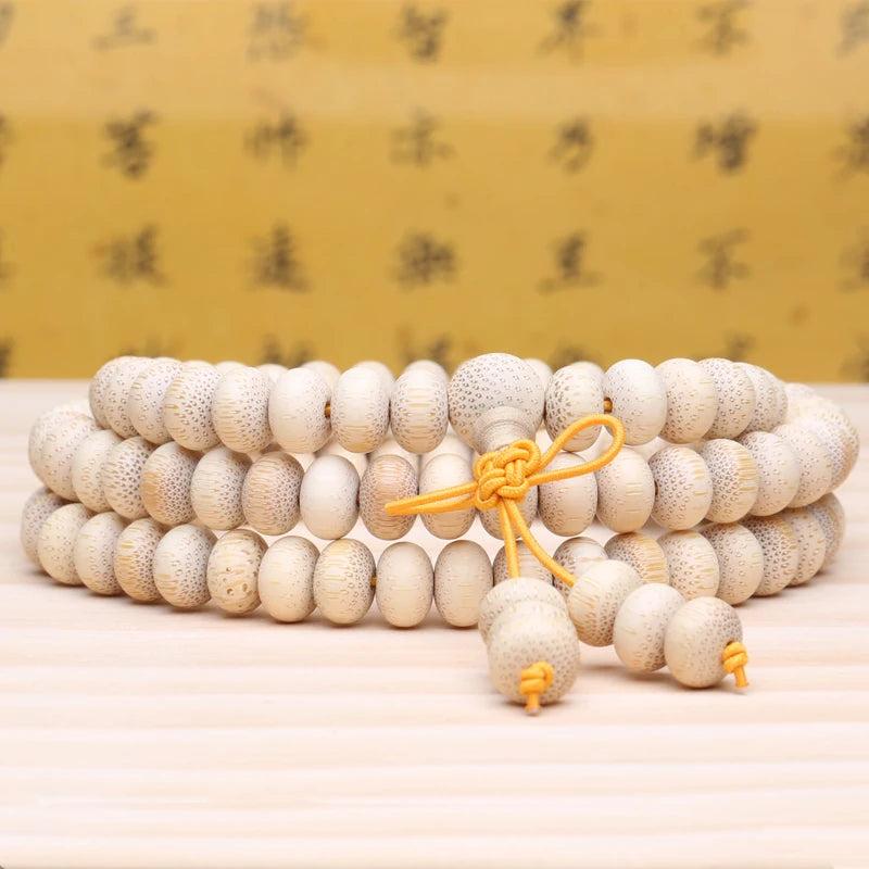Natural Bamboo Abacus Beads Rosary Bracelet Jewelry