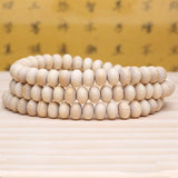 Natural Bamboo Abacus Beads Rosary Bracelet Jewelry