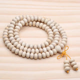 Natural Bamboo Abacus Beads Rosary Bracelet Jewelry