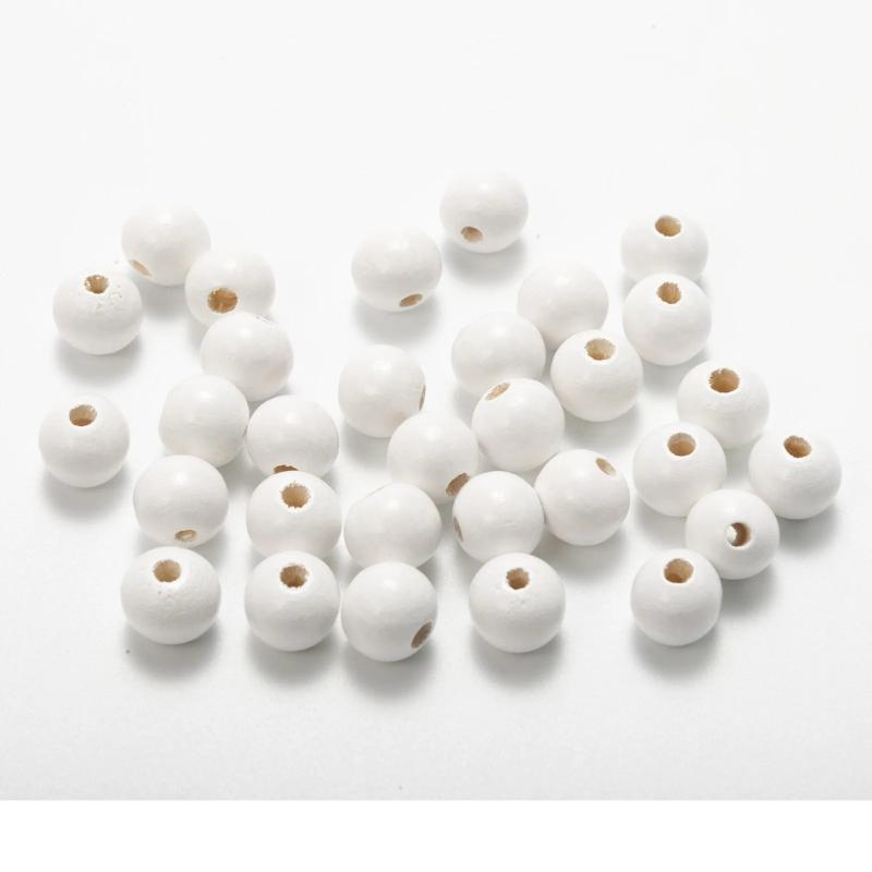 12mm 100pcs Colorful Wood Beads Round Spacer Charms DIY For Jewelry Making