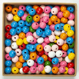 12mm 100pcs Colorful Wood Beads Round Spacer Charms DIY For Jewelry Making