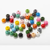 12mm 100pcs Colorful Wood Beads Round Spacer Charms DIY For Jewelry Making