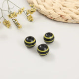 20Pcs Colorful Striped Wooden Beads Charm Crafts Kids Toys Jewelry Bracelet