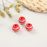 20Pcs Colorful Striped Wooden Beads Charm Crafts Kids Toys Jewelry Bracelet