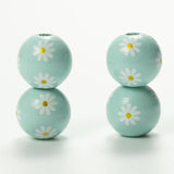 20Pcs 16mm Daisy Wooden Beads for DIY Kids Toy Bracelet